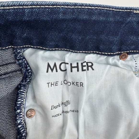 Mother The Looker Skinny Jeans Women 27 Dark Blue Distressed Denim Made in USA - Picture 7 of 11